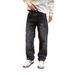 Men's High-Street Wide-Leg Jeans Jacquard Washed Denim Vintage Aesthetic Relaxed Fit No Stretch S-3XL_mkmklike.com