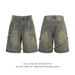 Men's Summer High Street Loose Straight Leg Denim Shorts Distressed Style Edgy Five Point Pants Youth American Fashion_mkmklike.com