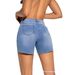 Summer New Arrival Women's Blue Ripped mid Waist Stretch Slim Fit Denim Shorts European American Style Hot Selling 2026_mkmklike.com