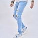Men's Clothing Jeans Trend Casual Ripped Slim Fit Small Foot Stretch Men's Pants Selfie_mkmklike.com