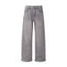 14.2oz Premium Washed Grey Relaxed Wide-Leg Jeans – Vintage High-Waisted Straight & Flared Denim Pants For Men & Women_mkmklike.com