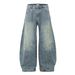Men's Retro Silhouette Curved Blade Jeans Loose Fit Niche Design Three Dimensional Cut Summer Denim American Style_mkmklike.com
