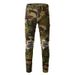 American High Street Men's Camouflage Jeans Outdoor Casual Versatile Ripped Elastic Slim Pants Men's Pants 536_mkmklike.com