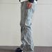 Men's Clothing Retro High Street Slim Fit Flared Gray Pants Brand Cool Street Jeans Men's Spring And Autumn New_mkmklike.com