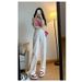 Retro High-Waisted Blue Loose Straight Leg Jeans Women's Slimming Flowy Floor-Length Pants for Spring Summer_mkmklike.com