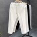 Men's Elastic Waist Casual Pants Simple Solid Color New Style Light Luxury Comfortable Fashionable Trendy Long Pants_mkmklike.com