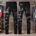 Foreign Trade Men's Clothing High Street Trendy Brand Five-pointed Star Patch Men's Jeans Men's Pants Youth Slim-fitting Small Feet 691_mkmklike.com