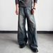 Men's Retro High Street Slim Fit Jeans Style Vibe Gradient Distressed Straight Leg With Slight Flare Midweight Long Pants_mkmklike.com