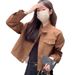 Short Suede Women, New Spring/autumn 2025 Trendy And Stylish Jacket For Petite Women With A High-end Feel_mkmklike.com