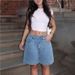 ATC90477 Women's New 2023 Summer High-Waisted Thin Loose Slimming Denim Shorts For Outerwear_mkmklike.com