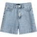New Summer 2022 Simple Casual High Waist A Line Shorts For Women Loose Versatile Denim Hot Pants Slim And Stylish_mkmklike.com