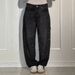 Women's High-Waisted Straight-Leg Rhinestone Jeans, Stretch Denim Pants With Crystal Studs For A Chic Look_mkmklike.com