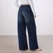 Women's Asymmetrical Low-Rise Straight Leg Jeans - Stretch Denim Pants With Button Detail, Dark Blue/Blue/Light Blue/Black For Casual Wear_mkmklike.com