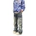 Nordmann Men's Cargo Jeans Autumn Winter Loose Straight Casual Pants American High Street Trendy Brand Design Stylish Long_mkmklike.com