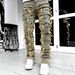 Men's Slim Fit Straight Leg Jeans - Vintage Blue Denim With Frayed Details & Streetwear Style_mkmklike.com