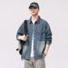 American Washed Denim Men's Long Sleeved New Style Casual Shirt Workwear Jacket Trendy Spring And Autumn_mkmklike.com