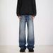 Suitable For All Seasons American Washed Vintage Distressed Fashion Jeans For Men Spring Autumn Straight Loose High Street Vibe Style Long_mkmklike.com