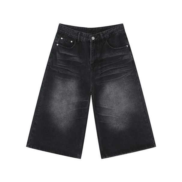 Men's Clothing Wide Leg Cropped Jeans Summer Retro Washed Loose Straight Shorts Men's Shorts Trend_mkmklike.com