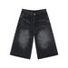 Men's Clothing Wide Leg Cropped Jeans Summer Retro Washed Loose Straight Shorts Men's Shorts Trend_mkmklike.com