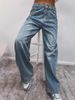 Women's Clothing Hot Diamond Design Jeans Women Spring And Summer Loose Drape Straight Casual Trousers Women_mkmklike.com