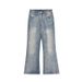 Men's Clothing Casual Distressed Flared Jeans For Men And Women Slim Retro Cleanfit Straight Loose Floor Length Trousers_mkmklike.com