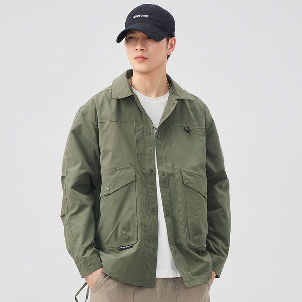 2026 Autumn Outdoor Work Men, Cotton Coat In Military Green, Loose Fit For Plus Size, Spring Season, Waterproof And_mkmklike.com