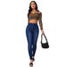 Women's Clothing High Elastic Feet Hip-lifting Jeans_mkmklike.com