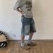 Unisex Casual High End Heavyweight Washed Denim Shorts Mid Length With Front Back Patchwork Design Retro Wide Leg Five Point Shorts_mkmklike.com