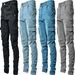 Men's Clothing Hot Selling Denim Jeans Casual Trendy Men's Elastic Multi Bag Leggings Slimming Denim Work Clothes_mkmklike.com