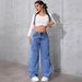 Women's High-Waisted Straight-Leg Jeans – Sweet & Edgy Stretch Denim Pants (Casual & Chic, Perfect For Streetwear & Office Looks)_mkmklike.com