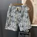 Men's Floral Print Drawstring Beach Shorts - Lightweight Quick-Dry Polyester Casual Cargo Shorts With Adjustable Waist (Sizes M-3xl)_mkmklike.com
