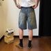 Men's Washed Vintage Denim Shorts Summer Lightweight Loose Fit High Street Casual Five-Pocket Cargo Shorts_mkmklike.com
