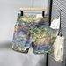 Men's Colorful Jacquard Denim Shorts American Streetwear Summer Casual Versatile Everyday Jeans_mkmklike.com