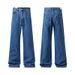 Men's Clothing Vintage Dyed Washed Flared Jeans 12.9 Oz Unisex Trendy Casual Trousers For Men_mkmklike.com