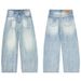 Vintage Washed Baggy Jeans – 80% Cotton Loose Fit Denim Pants With Distressed Details (Unisex Streetwear Style)_mkmklike.com