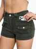 K New Denim Stretch Women's Multi Pocket Denim Shorts_mkmklike.com