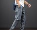 Autumn And Winter Jeans Men's Harlan Pants Tied Feet Large Size Men's Loose Casual Pants Nine Points Plus Thin_mkmklike.com