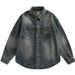 American Brand Niche Fashion Creative Vintage Denim Long Sleeved Jacket With Collar For Men And Women Loose Casual Shirt_mkmklike.com
