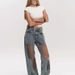 Women's Clothing Hot Girl Retro Straight Pants Hollow Texture Niche Design Jeans Loose Wide Leg Trousers_mkmklike.com