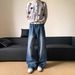 Men's Clothing Men's Classic Straight-Leg Jeans – Trendy High-Street Denim Pants With Zip Fly (Blue, M-3XL, Cotton Blend, Everyday Casual Wear)_mkmklike.com