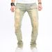 Men's Clothing New Retro Distressed Washed Jeans Men's Ripped Raw Edge Slim Fit Stretch Flared Pants_mkmklike.com