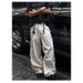 High Street White Straight Leg Jeans For Men - Distressed Washed Wide Fit Casual Denim Pants With Whisker Details_mkmklike.com