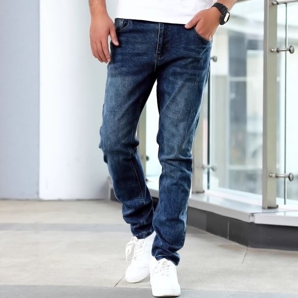 Men's Slim Fit Stretch Denim Jeans - Comfortable & Stylish For Everyday Wear, Cycling & Street Fashion_mkmklike.com