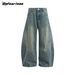 Men's Clothing American Retro Original Denim Scimitar Jeans Loose Drape Wide Leg Pants Sickle Pants Boys Summer Long Pants_mkmklike.com
