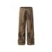 Men's Clothing Streetwear Distressed Cargo Jeans For Men - Vintage Washed Cotton Work Pants With Wrinkled Design, Loose Fit, Straight Leg, Green_mkmklike.com