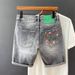 Cowboy Men's Summer 2024 Korean Version Thin Black Gray Elastic Five Quarter Pants Trendy Brand Internet Famous_mkmklike.com