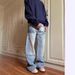 Light Blue Flared Jeans For Men Summer Trendy And Stylish Straight Leg Trousers_mkmklike.com