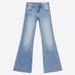 Women's Rhinestone Wing Embroidery Low Waisted Flared Jeans Denim Trousers_mkmklike.com