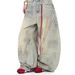 Niche Retro Wasteland Wind Dirty Dyed Old Scimitar Jeans Men's And Women's American High Street Loose Casual Wide-leg Trousers_mkmklike.com