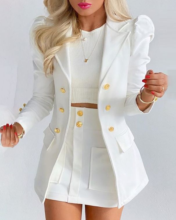 Women's Long Sleeve Blazers Streetwear Flower_mkmklike.com